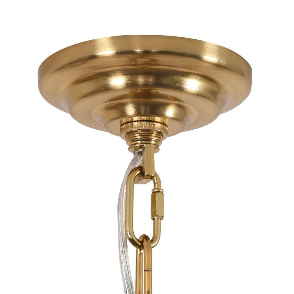 24 In. 9-Light Glass Modern Gold Chandelier for Dining Room and Living Room