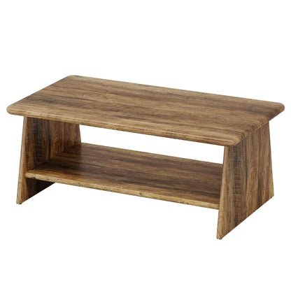 Allan 47.2 In. Brown Rectangle Engineered Wood Coffee Table with Storage Shelf