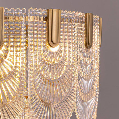 24 In. 9-Light Glass Modern Gold Chandelier for Dining Room and Living Room